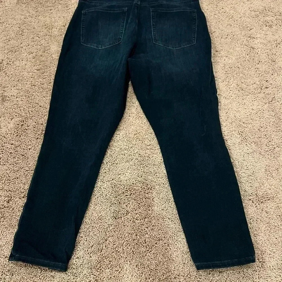 Gap true skinny 32p 32 petite dark wash spandex jeans navy over-dye hi rise - Picture 8 of 12